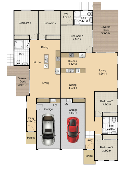 example floorplan for duplex